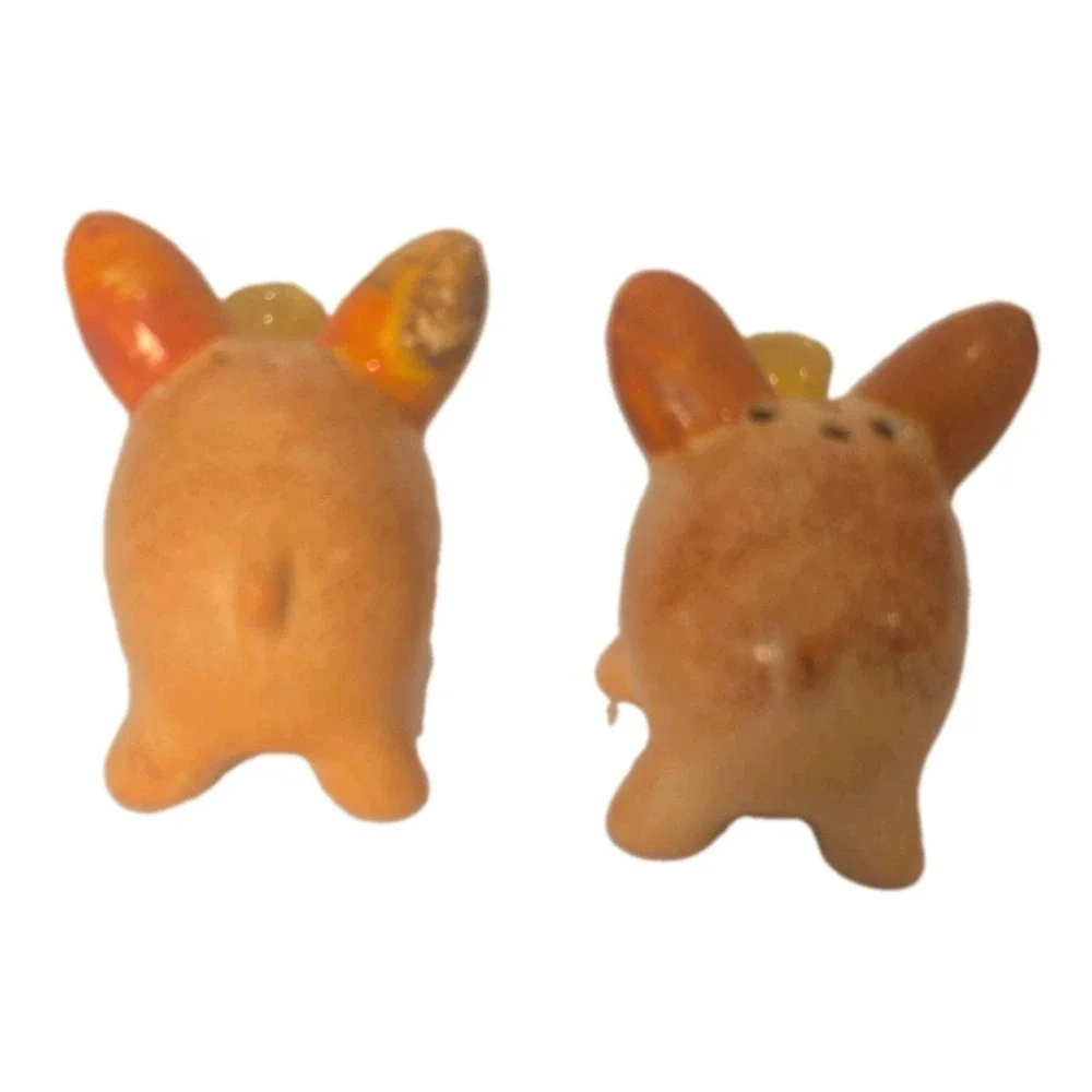 Vintage Ceramic Pig Salt Pepper Shakers Set Orange Yellow Made in Occupied Japan